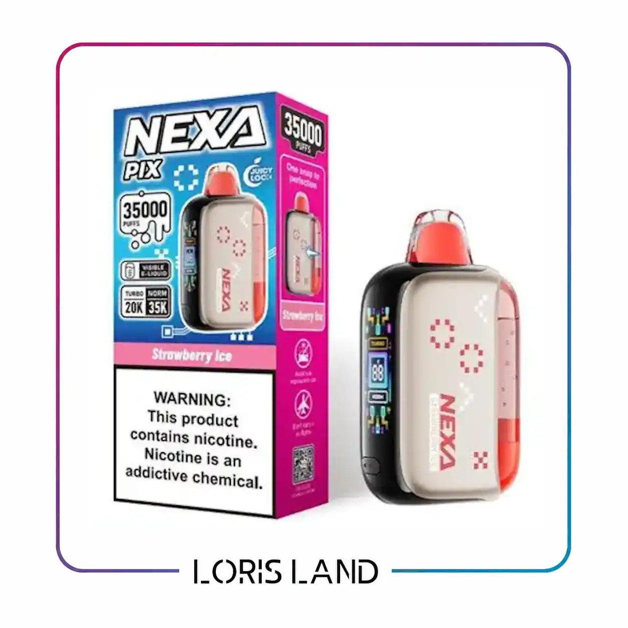 پاد یکبار مصرف نکسا طعم توت فرنگی یخ 35 هزار پاف nexa disposable pod 35000 puff