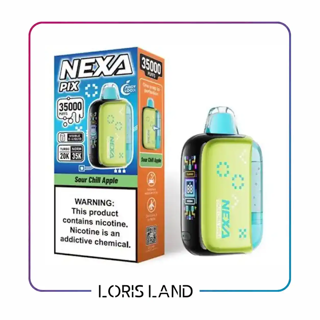 پاد یکبار مصرف نکسا طعم سیب ترش 35 هزار پاف nexa disposable pod 35000 puff